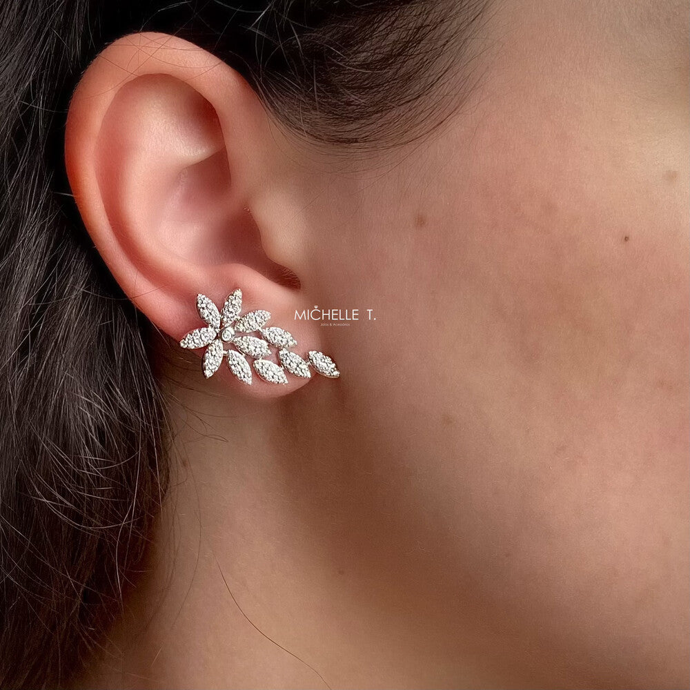 Brinco Liza cravejado com zircônias ródio branco - foto 5