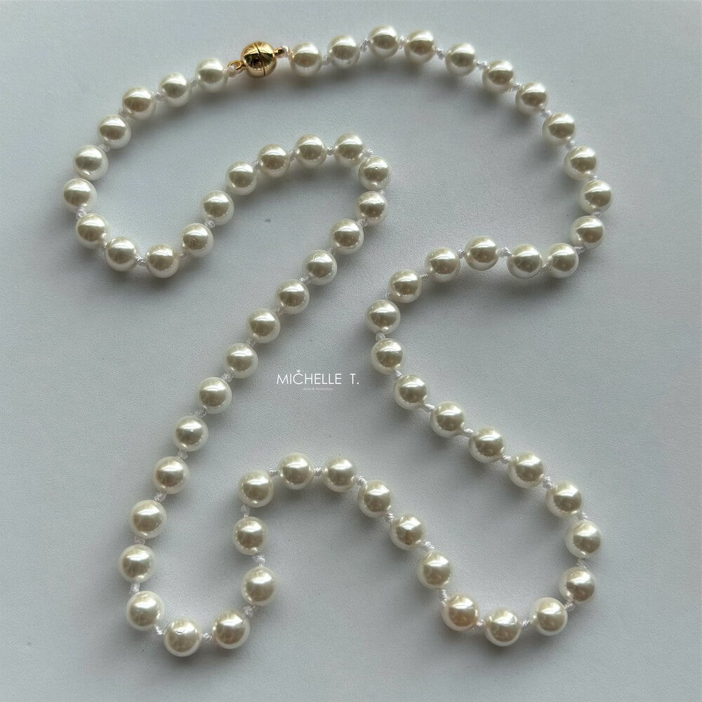 Colar pérolas fecho magnético ouro - foto 4