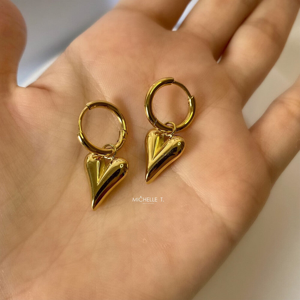 Brinco argola Bold Heart lisa ouro - foto 5