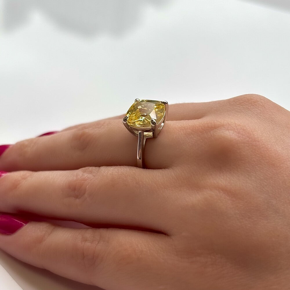 Anel Tess zircônia fancy yellow prata 925 - foto 3