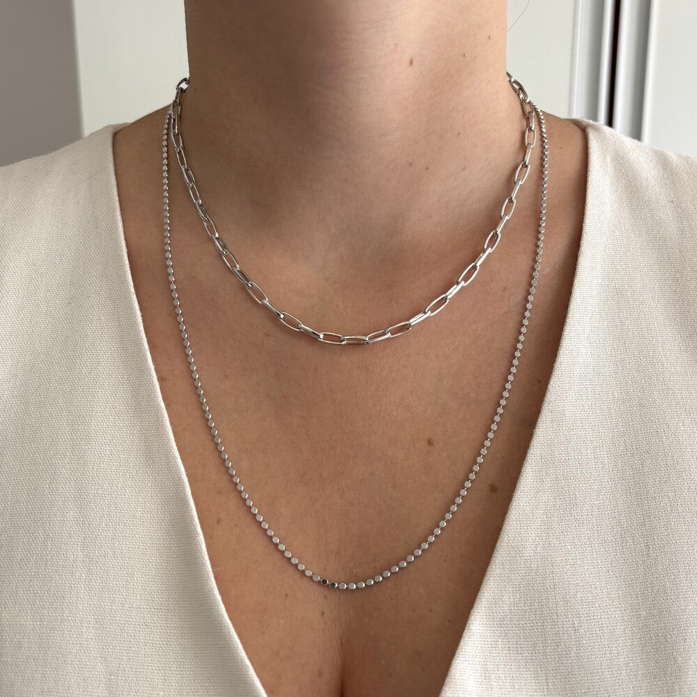 Conjunto Colar Evie elos + Colar Urban ródio branco