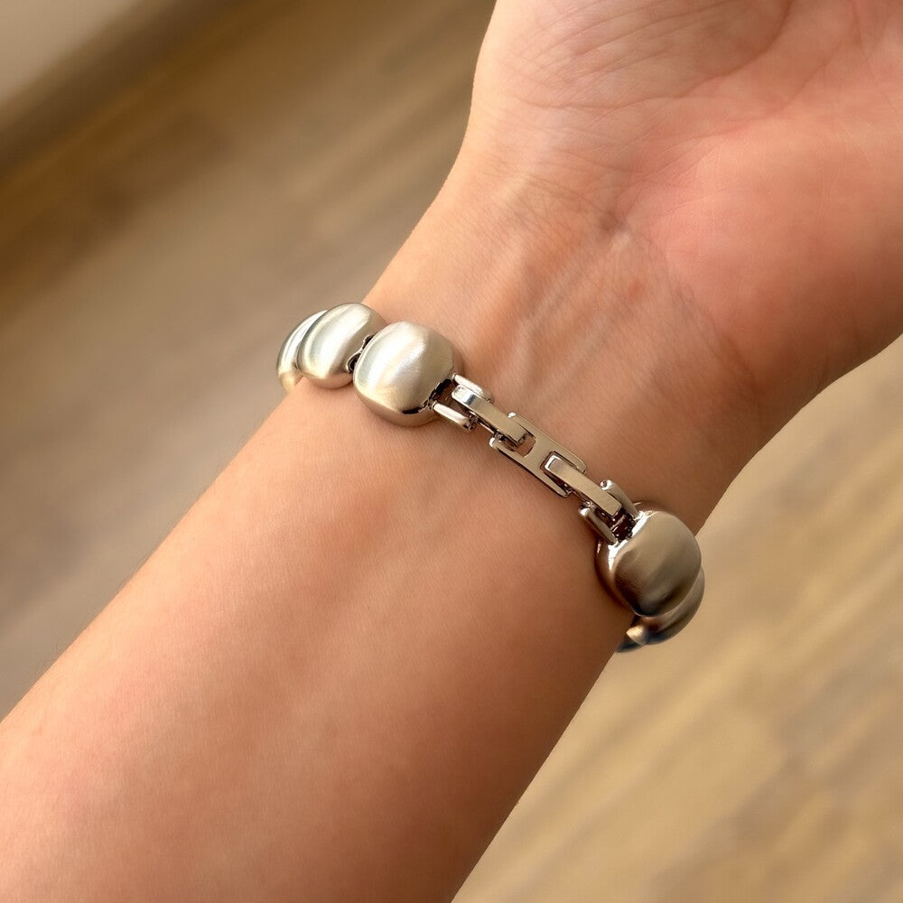 Pulseira bracelete Milano acetinado ródio branco - foto 4