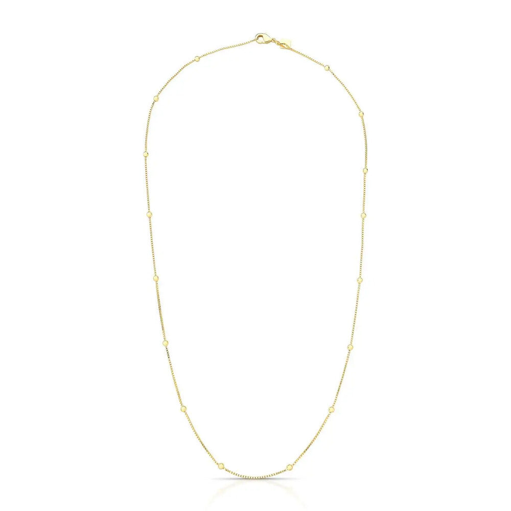 Colar Vicky bolinhas lisas ouro (60cm)