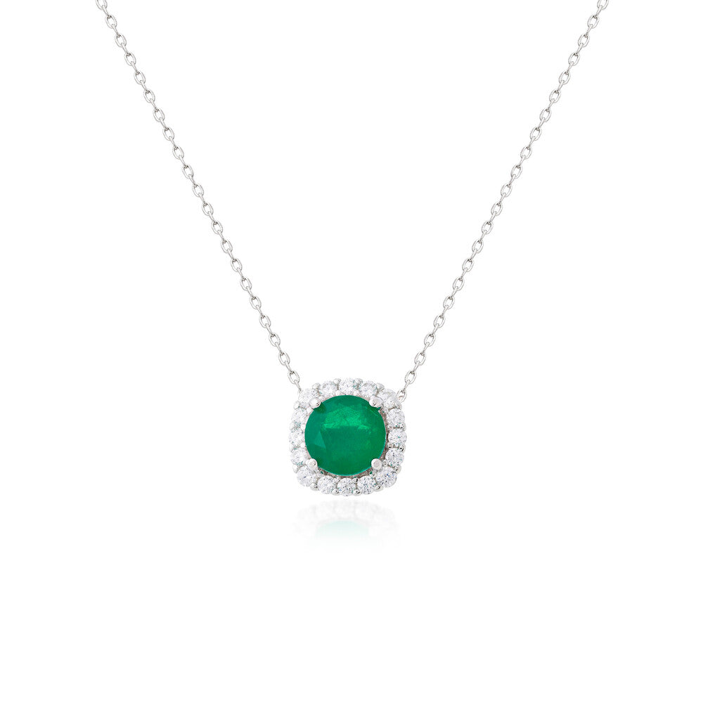 Colar Lella esmeralda fusion prata 925