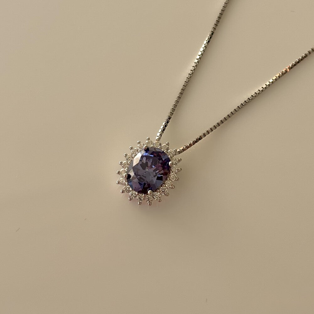Colar mini Intense oval zircônia tanzanita prata 925 - foto 3