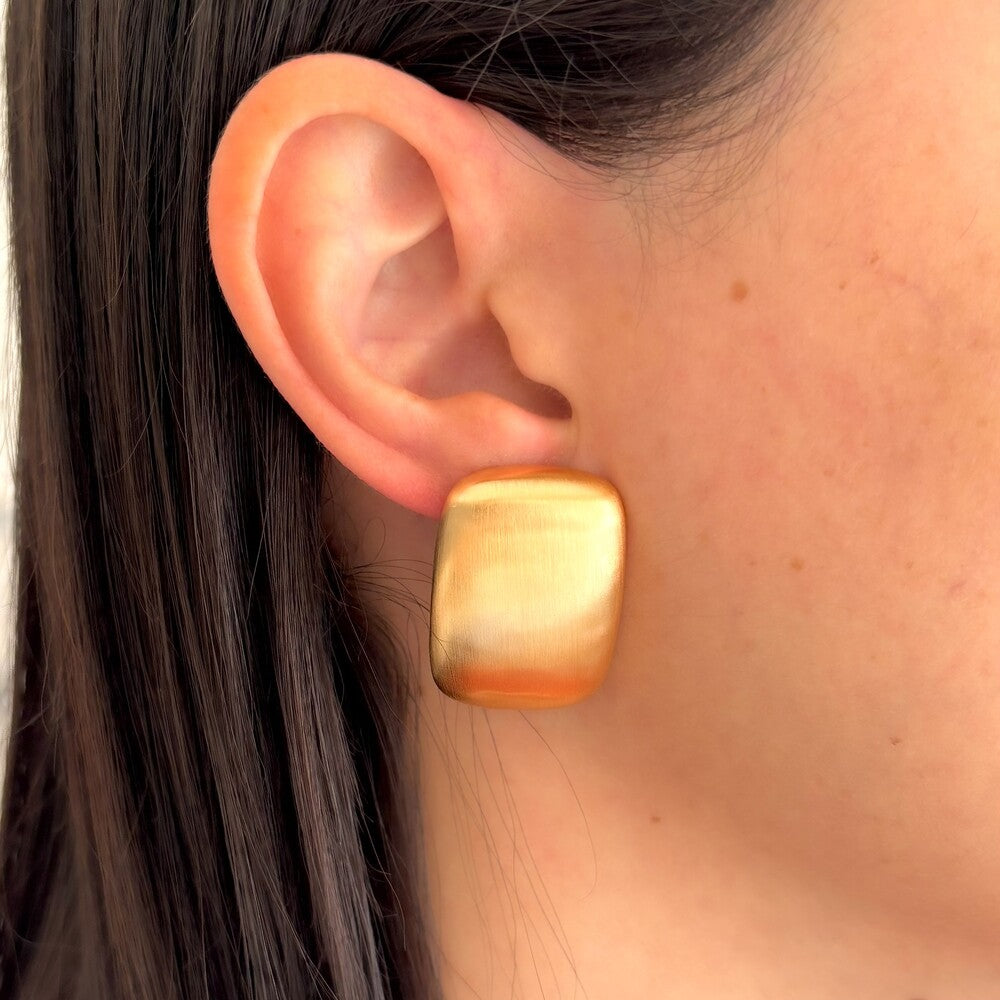 Brinco Miranda retangular acetinado ouro - foto 2