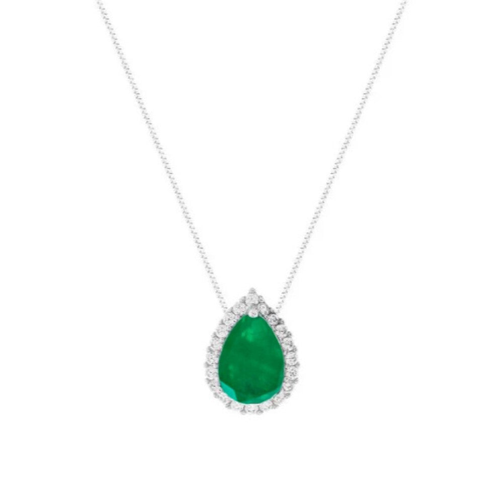 Colar gota Betina esmeralda fusion prata 925