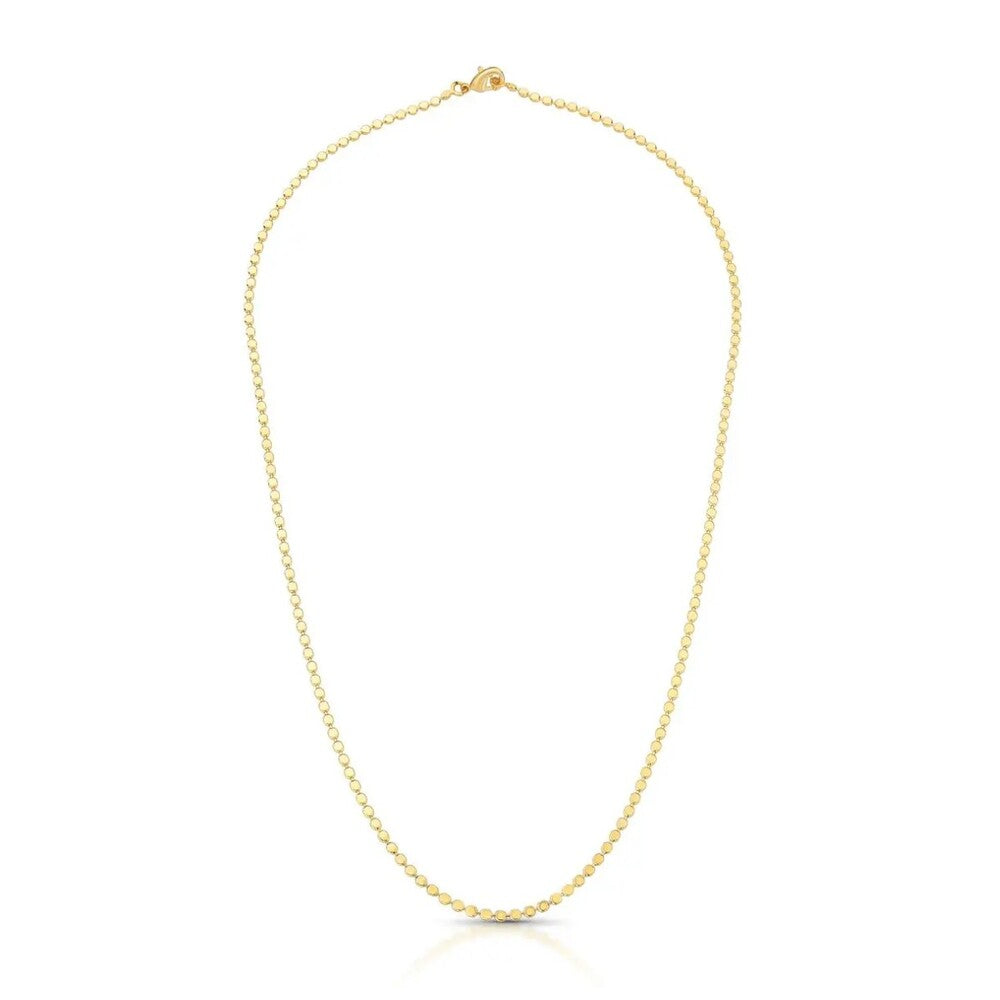 Colar Urban bolinhas lisas achatadas ouro (60cm)