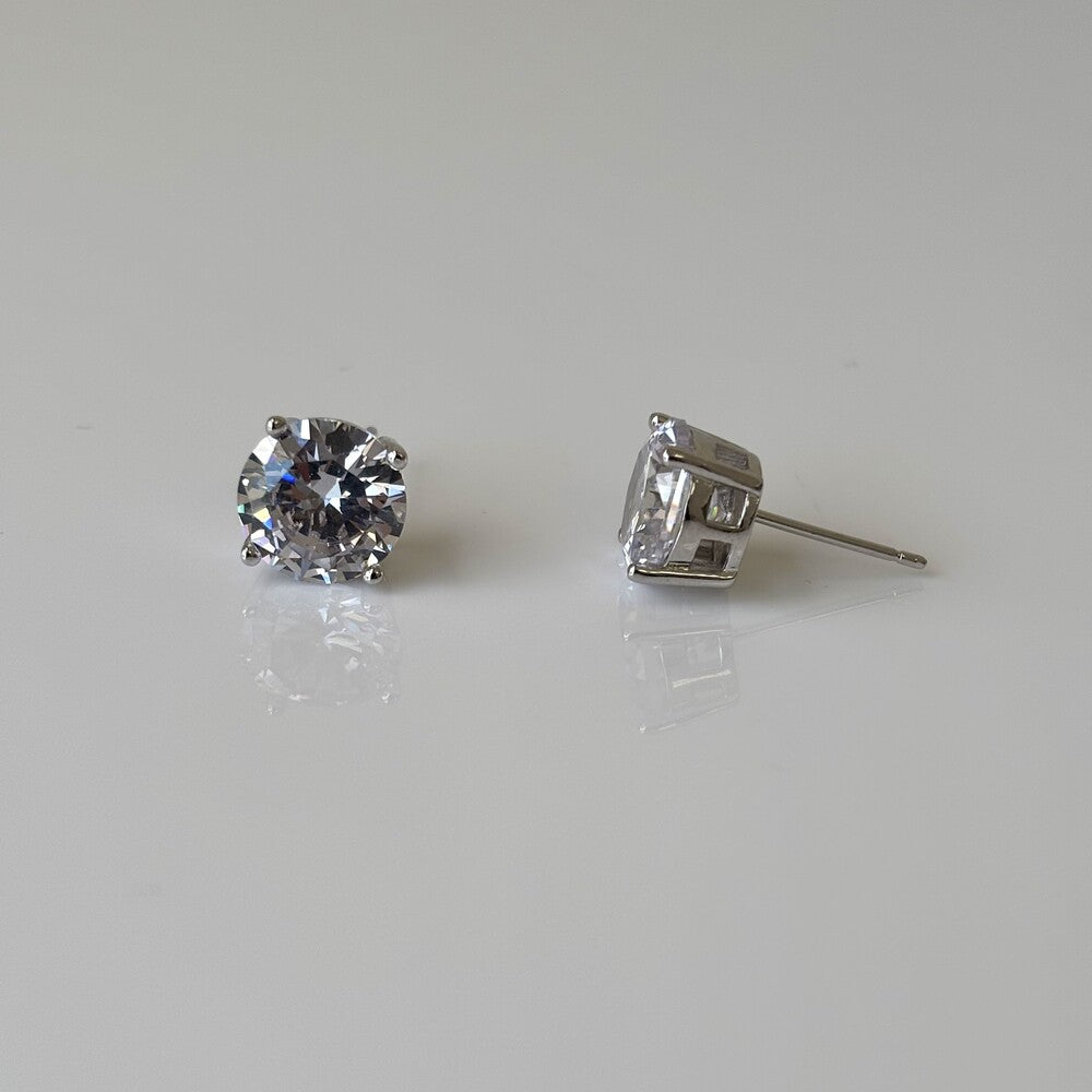 Conjunto ponto luz zircônia branca ródio branco (10mm) - foto 4