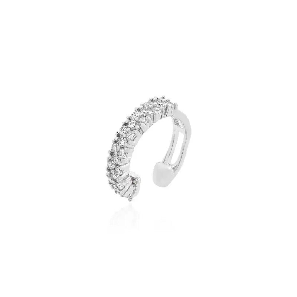 Piercing fake Helô zircônias brancas prata 925