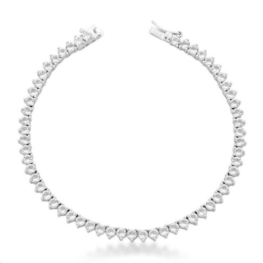 Pulseira classic riviera zircônias brancas ródio branco (3mm) - foto 5
