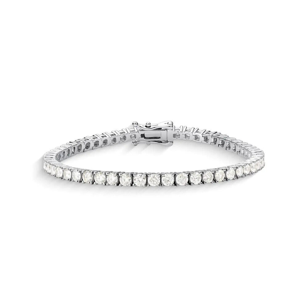 Pulseira riviera Moissanite 10 pontos prata 925 (3mm)