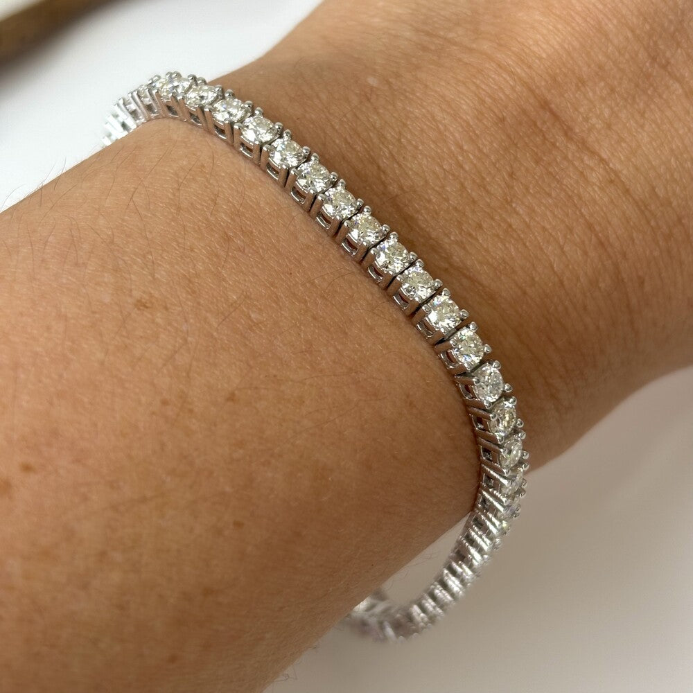 Pulseira riviera Moissanite 10 pontos prata 925 (3mm) - foto 2