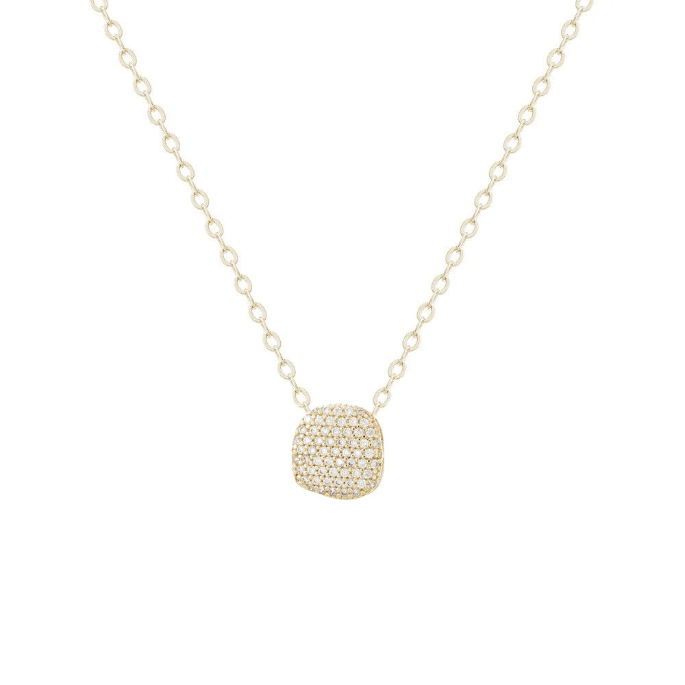 Colar Jersey P cravejado ouro