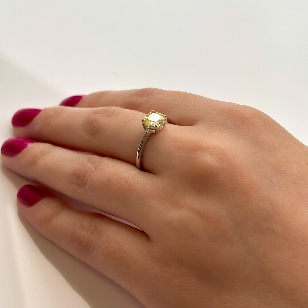 Anel mini Tess zircônia fancy yellow prata 925 - foto 4