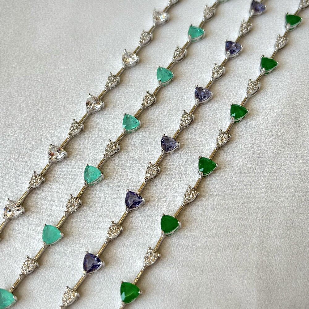 Pulseira riviera Lia esmeralda fusion ródio branco - foto 4