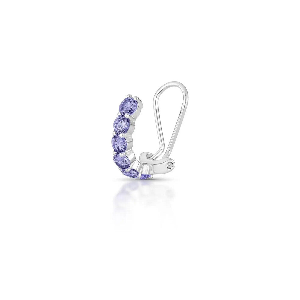 Piercing fake Sky zircônias tanzanita prata 925