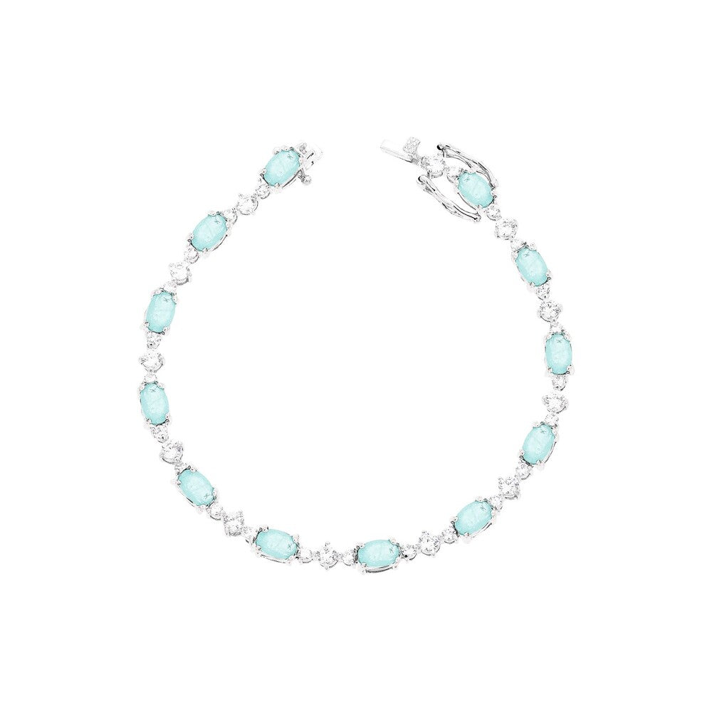 Pulseira riviera Karen esmeralda colombiana fusion ródio branco