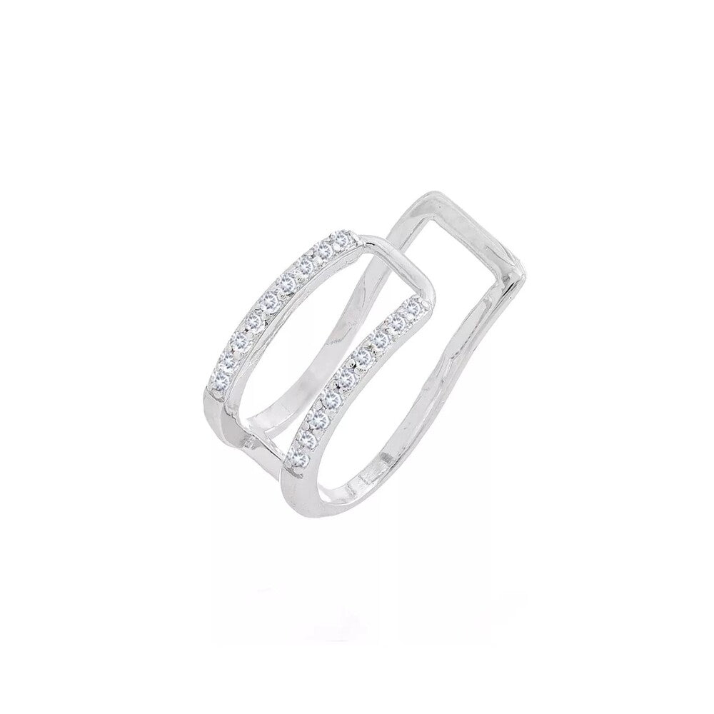 Piercing fake duo cravejado prata 925