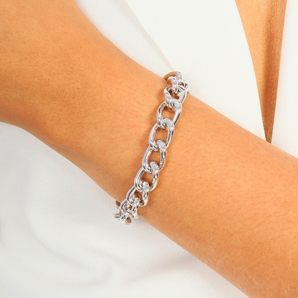 Pulseira elos médios ródio branco - foto 4