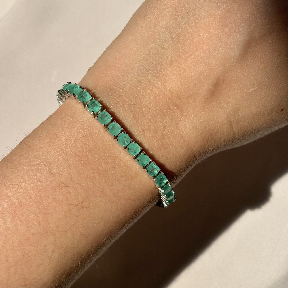 Pulseira riviera esmeralda colombiana fusion prata 925 - foto 2