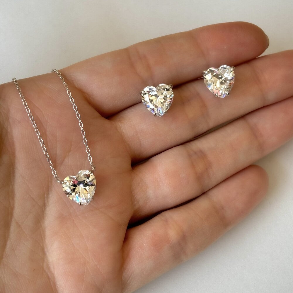Colar Nice coração zircônia branca prata 925 - foto 6