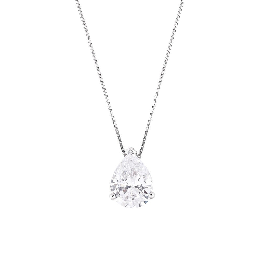 Colar Luma gota zircônia branca prata 925