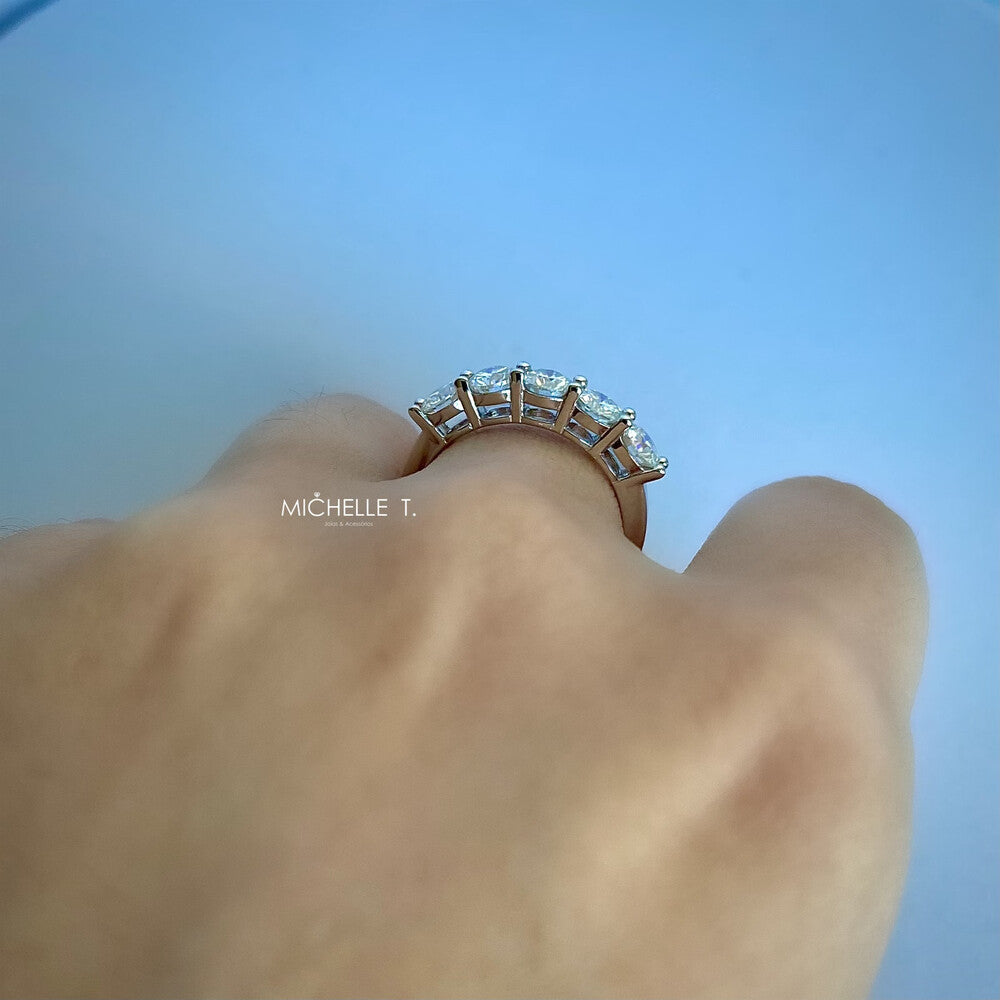Anel meia aliança moissanite 1.5ct prata 925 - foto 4
