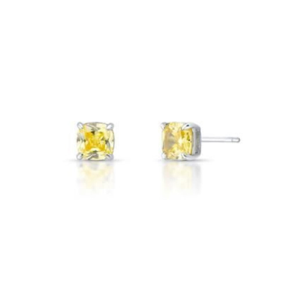 Brinco Tess zircônia fancy yellow prata 925 (6mm)