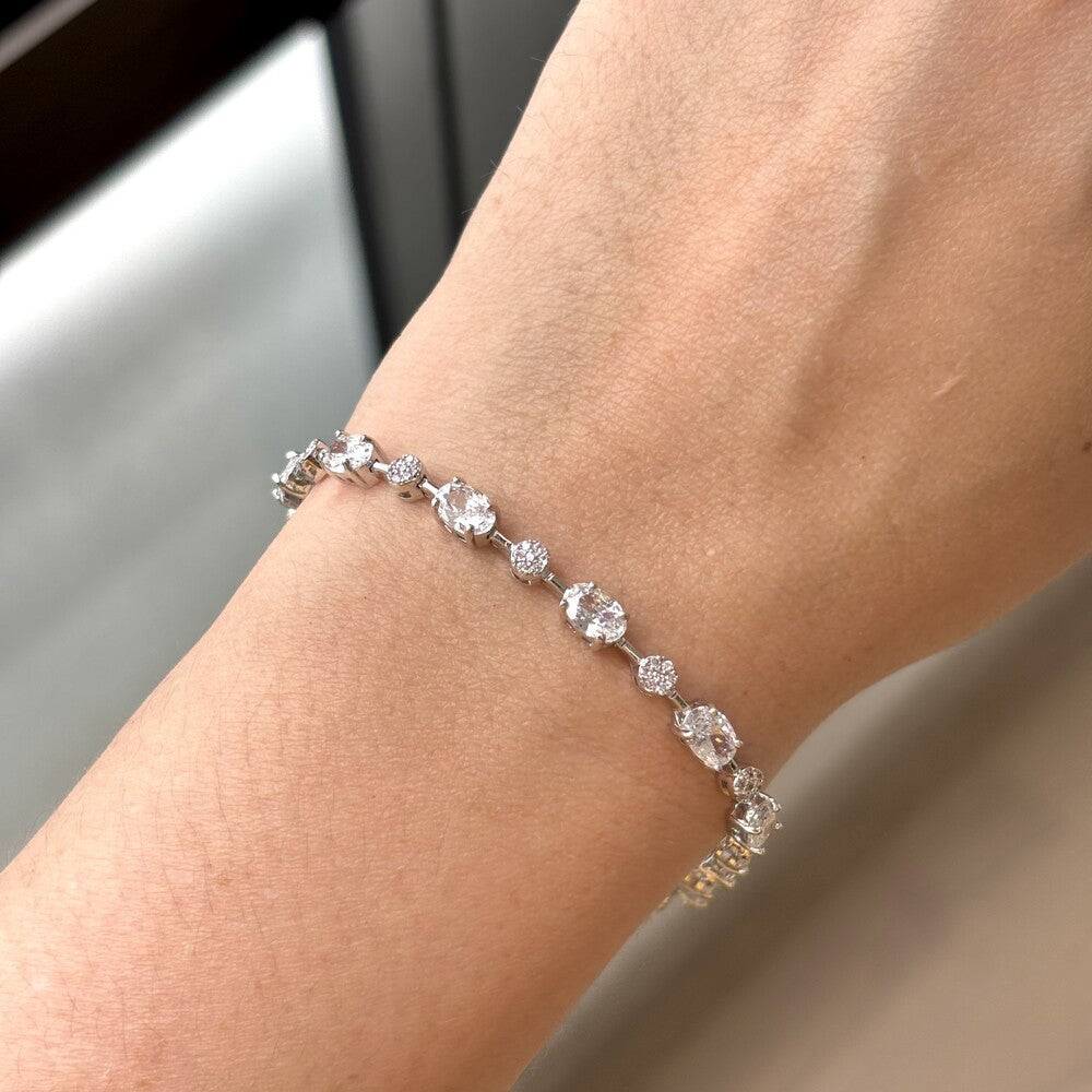 Pulseira riviera Anna zircônias brancas ródio branco - foto 3