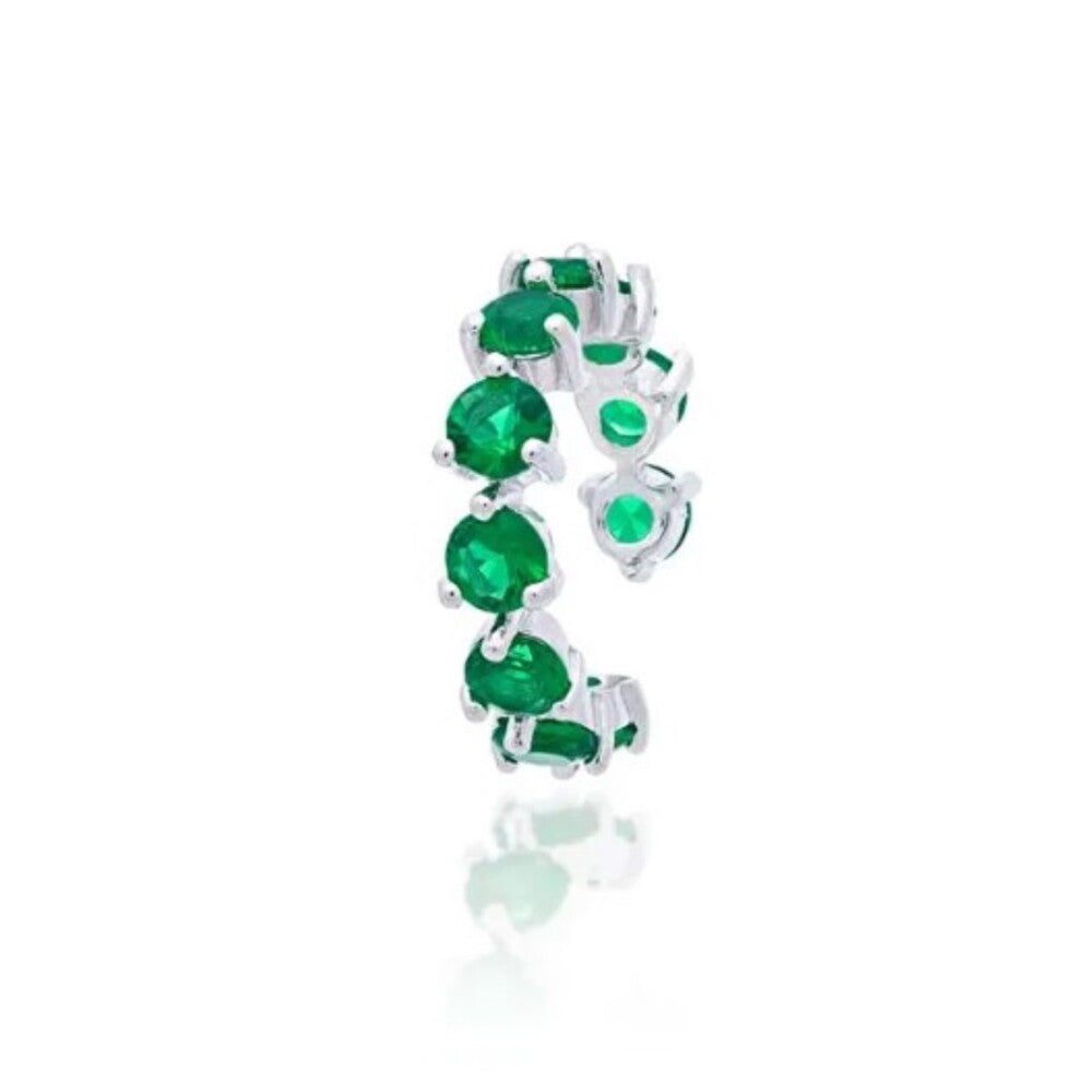 Piercing fake Sofia esmeralda fusion prata 925