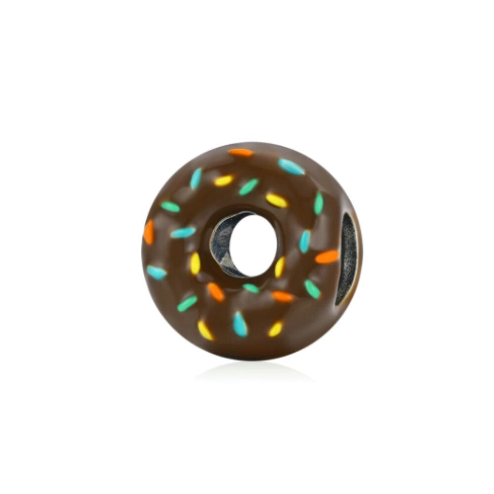 Berloque donut chocolate prata 925