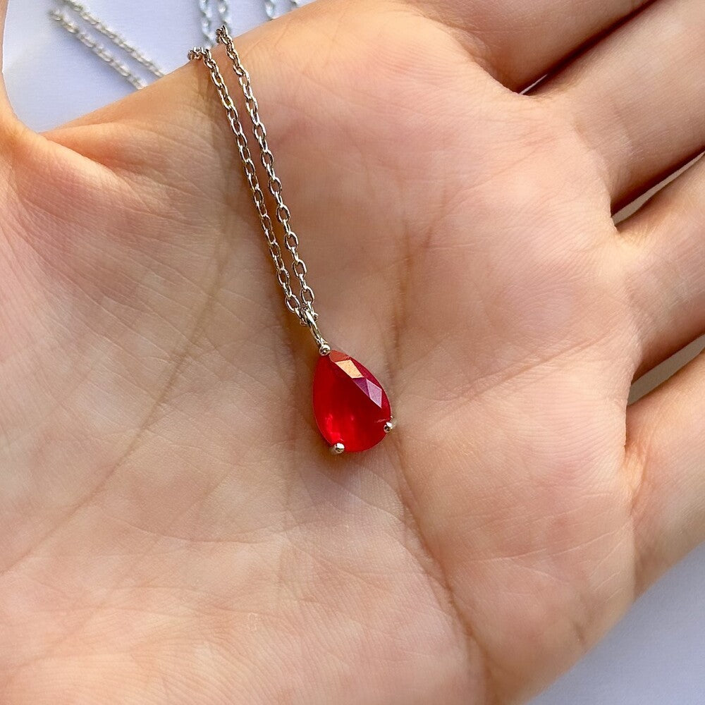Colar gota Petit rosa fusion ródio branco - foto 3