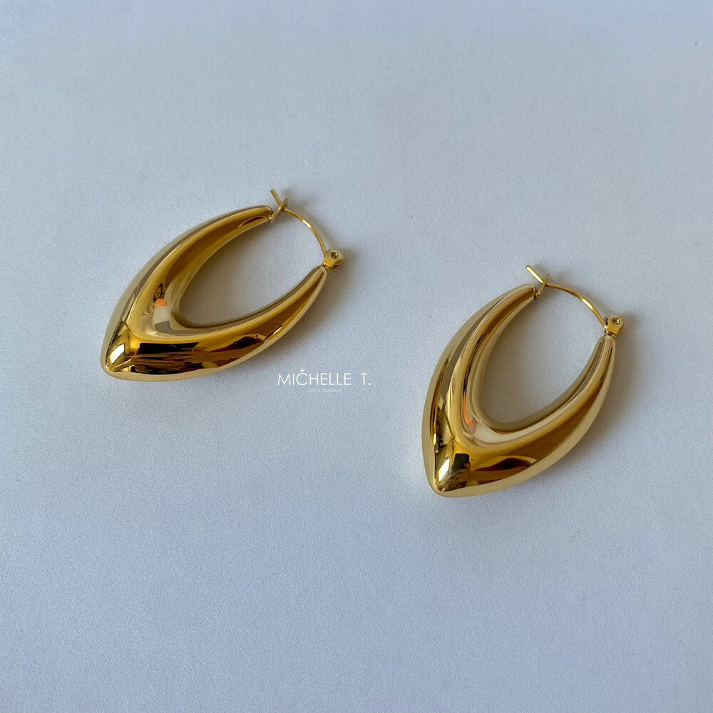 Brinco argola gota bold lisa ouro - foto 5