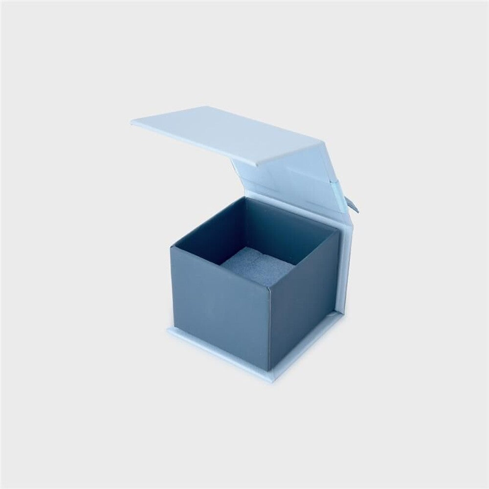 Caixinha de anel para presente em papel e veludo (azul) - foto 2