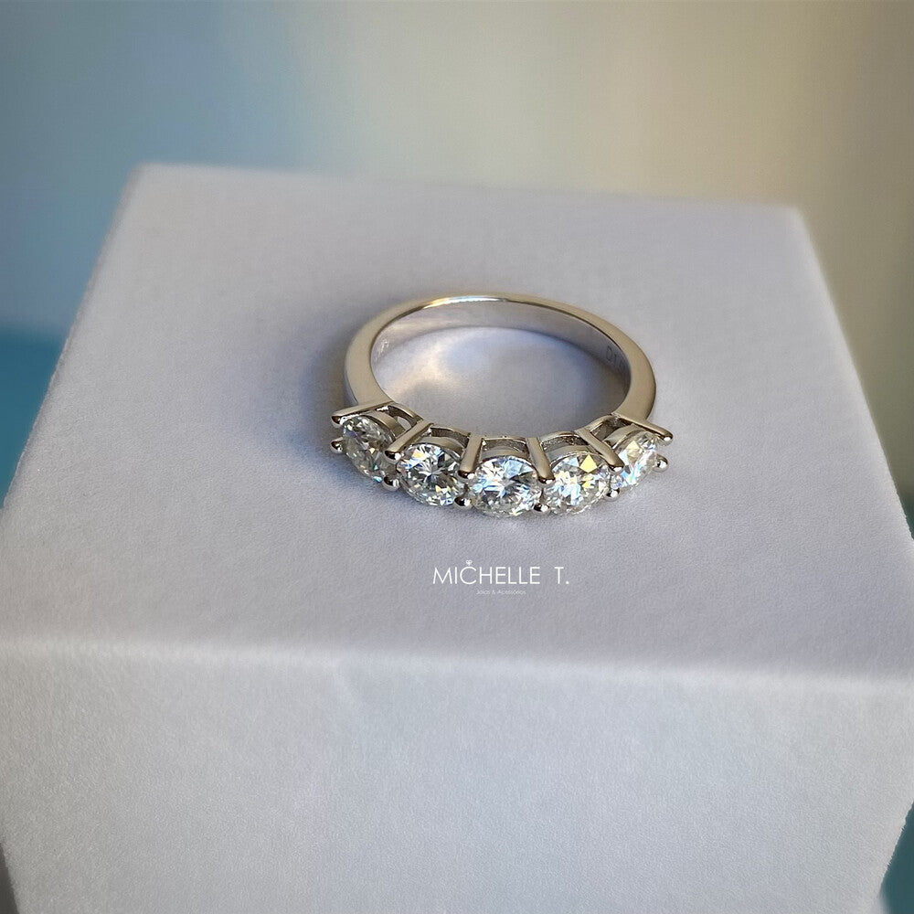 Anel meia aliança moissanite 1.5ct prata 925 - foto 5