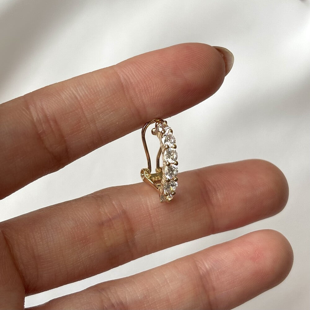 Piercing fake Maya zircônias brancas prata 925 banho ouro - foto 3