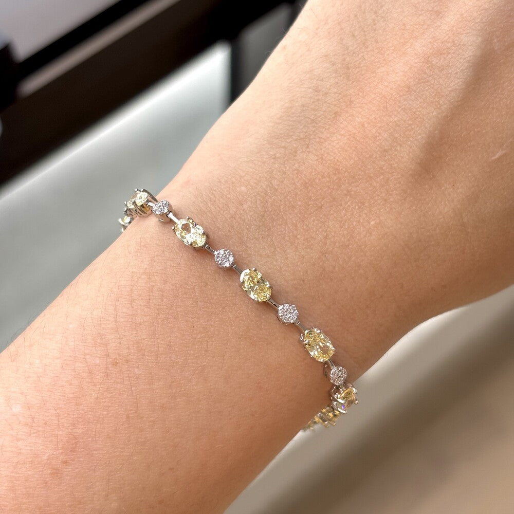 Pulseira riviera Anna zircônias fancy yellow ródio branco - foto 2