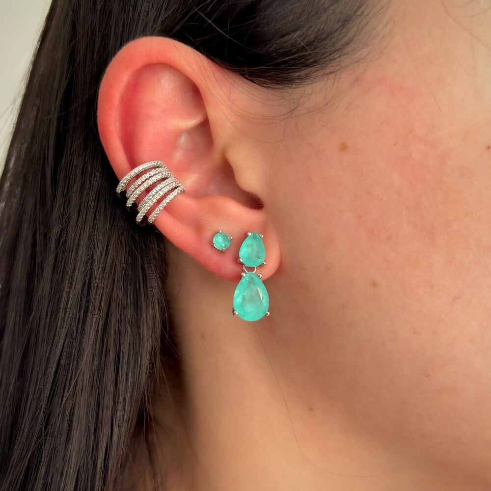 Piercing fake Bruna cravejado com zircônias ródio branco - foto 2