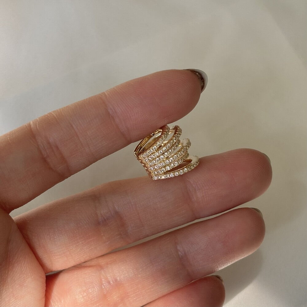 Piercing fake Bruna cravejado com zircônias ouro - foto 3