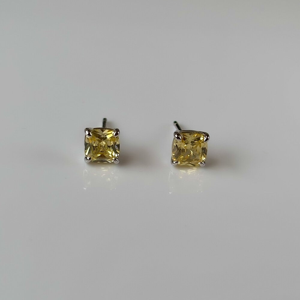 Brinco Tess zircônia fancy yellow prata 925 (6mm) - foto 3