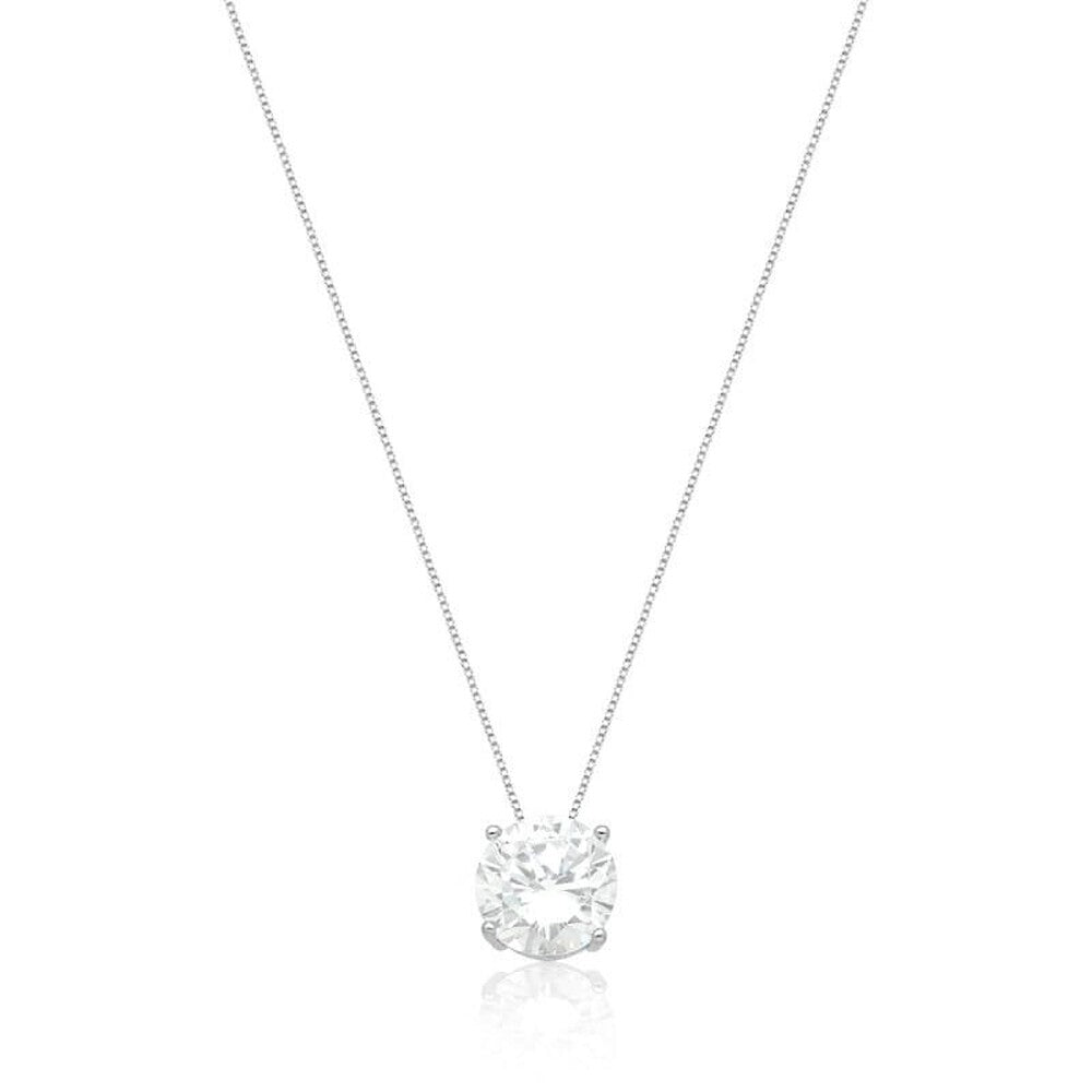 Colar ponto de luz zircônia branca ródio branco (10mm)