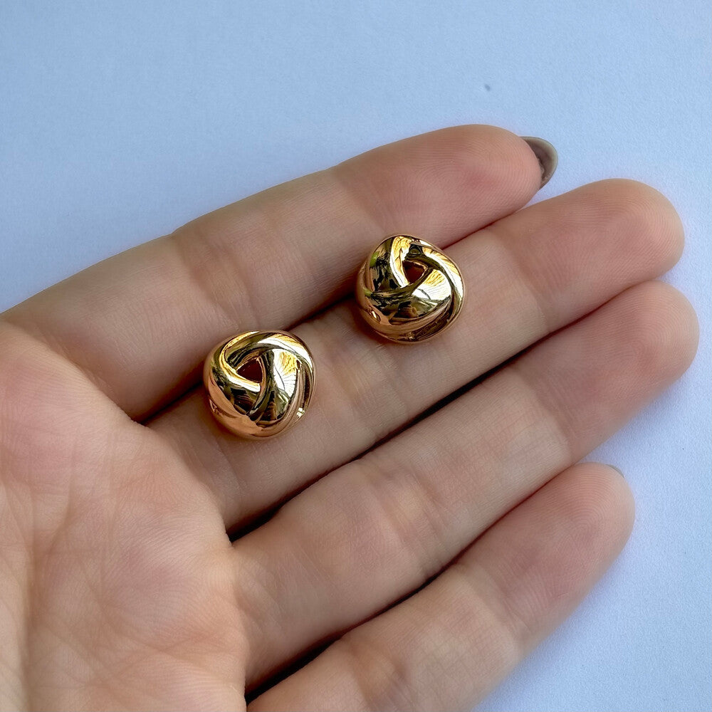 Brinco Suzi nó liso prata 925 banho ouro - foto 5