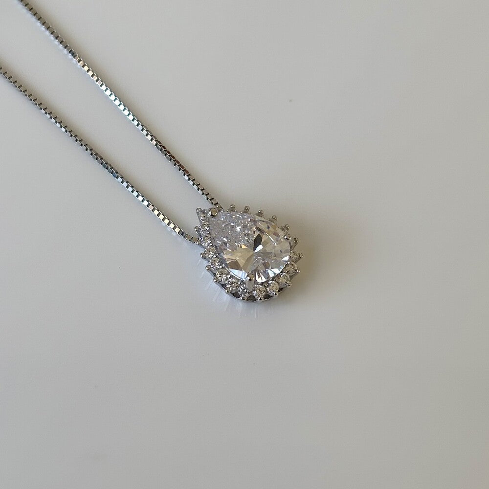 Colar Lola gota zircônia branca prata 925 - foto 3