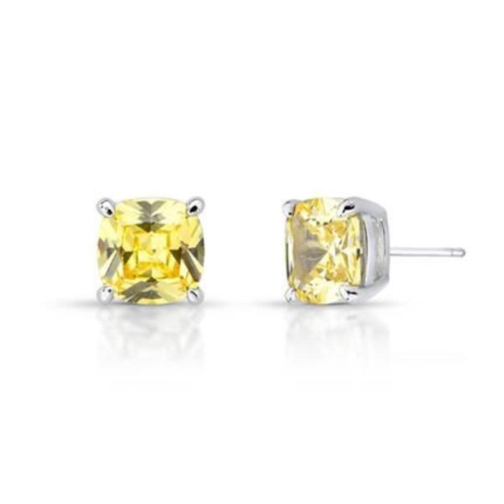 Brinco Tess zircônia fancy yellow prata 925 (10mm)
