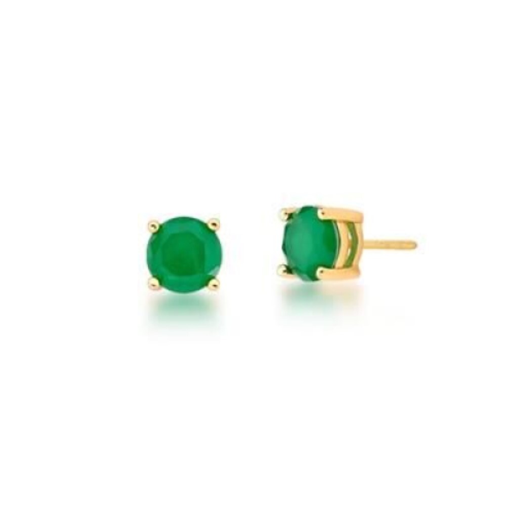 Brinco redondo esmeralda fusion ouro (7mm)