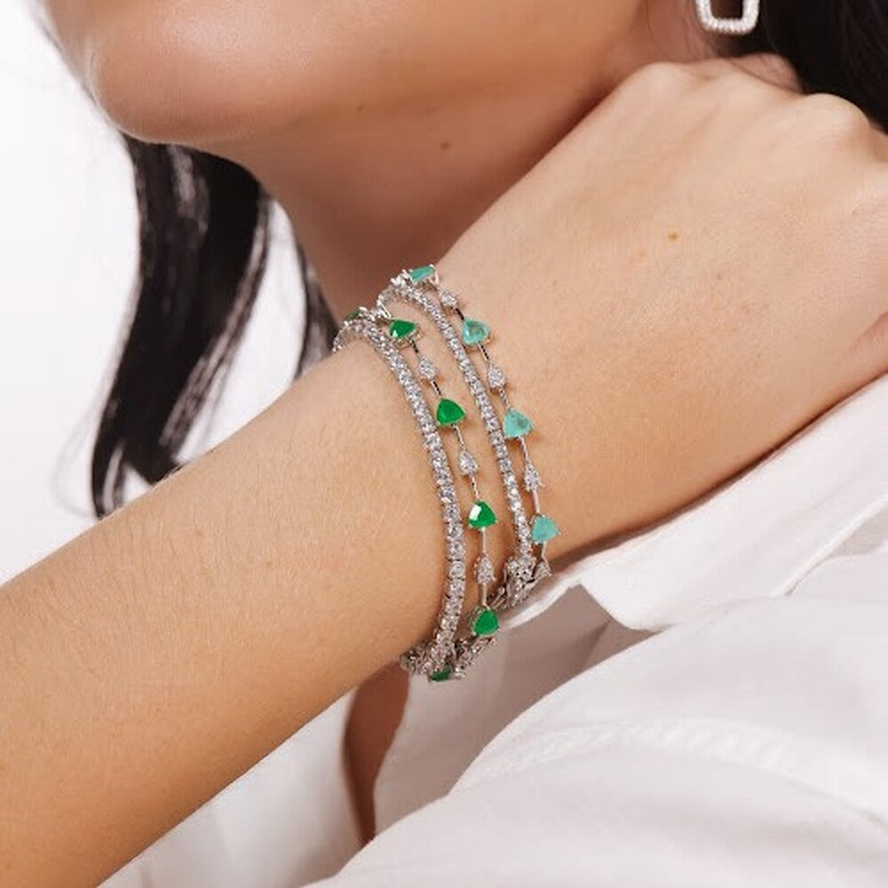 Pulseira riviera Lia esmeralda fusion ródio branco - foto 2