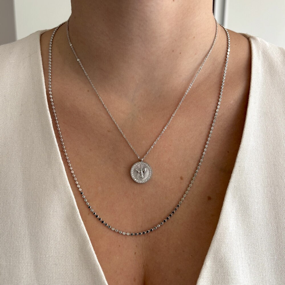 Colar Espírito Santo com madrepérola e zircônias ródio branco - foto 2
