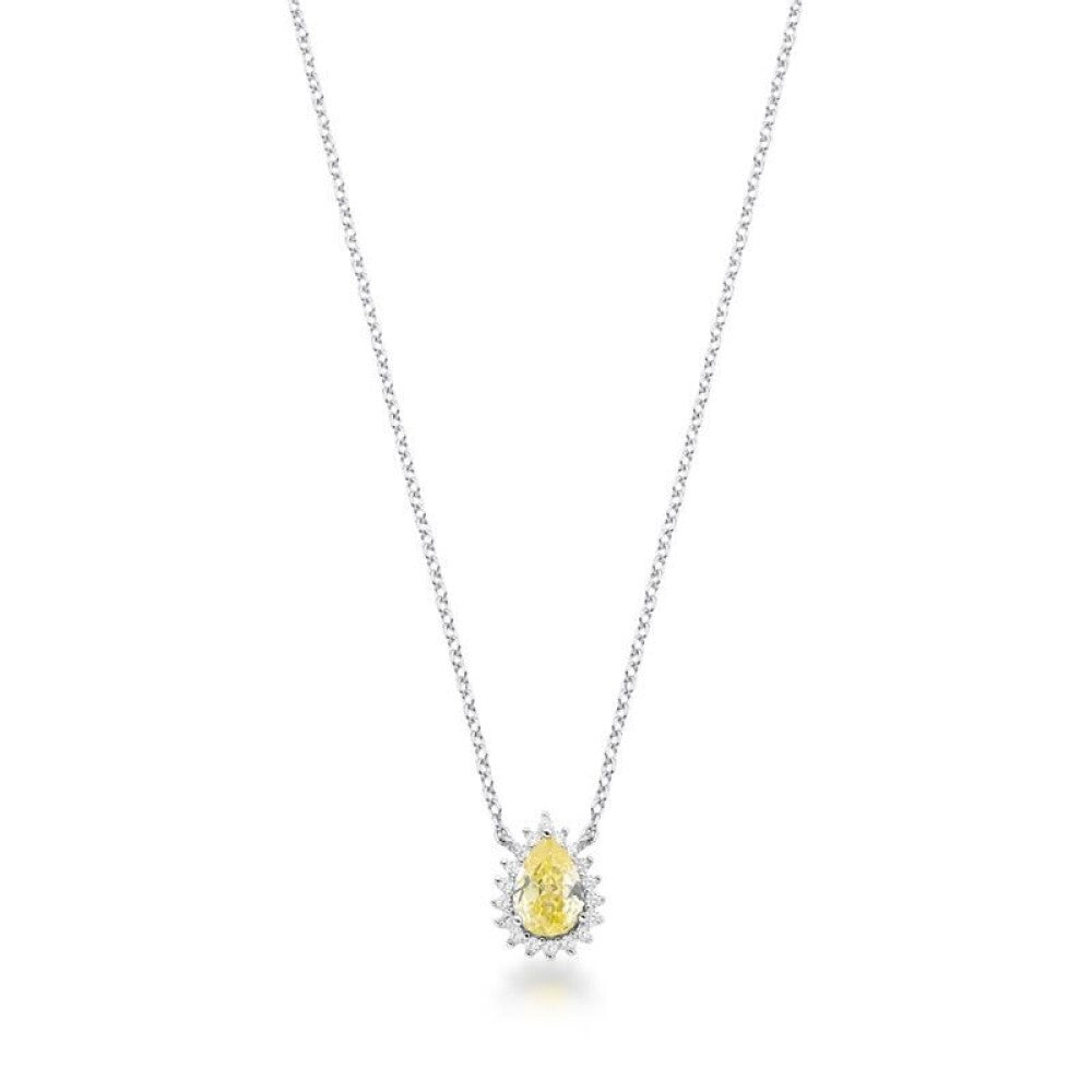 Colar Zoey gota zircônia fancy yellow prata 925