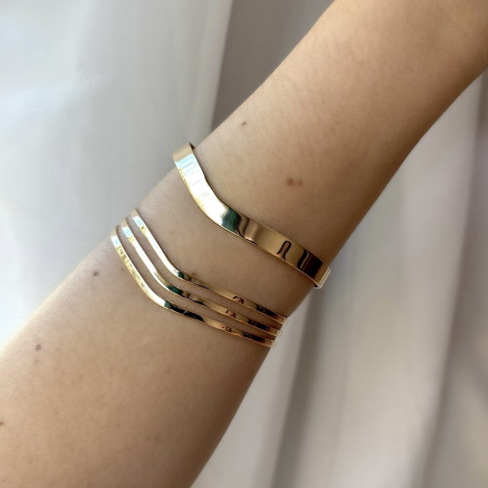 Pulseira bracelete Loren lisa e vazada ouro - foto 5